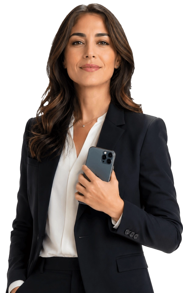 Professional holding a phone