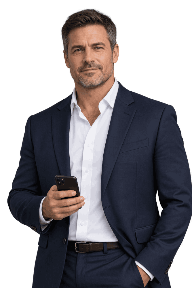 Professional using a phone